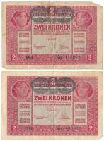 1917. 2K zöld "DEUTSCHÖSTERREICH" felülbélyegzéssel (2x) T:F,VG