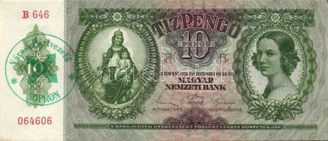 1936. 10P (2x) zöld "Városi Pártvezető Sopron" bélyegzővel T:I