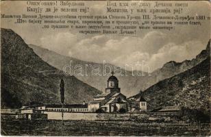 1916 Decan, Visoki Decani Monastery; Serbian patriotic propaganda, medieval monastery (EK)
