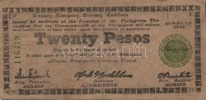 Fülöp szigetek/japán megszállás/gerilla kiadások 1941-44. 10P, 20P T:III