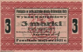 Német Birodalom/Weimari Köztársaság/Kattowitz 1921. 1M + 3M "Maiaufstand 1921" T:I