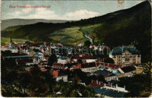 Trencsénteplic, Trencianske Teplice; látkép, templom / general view, church (kopott sarkak / worn corners)