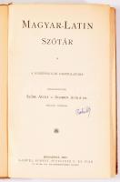 Magyar-latin szótár. Szőke Adolf és Schmidt Attila szerk. Bp., 1903 Lampel. 341p. Kissé sérült vászonkötésben.