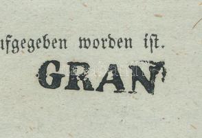 1859-1861 2 db feladóvevény "GRAN" (Gudlin 800 p), luxus minőség