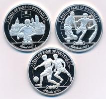 Uganda 2006. 2000Sh Cu-Ni "A labdarúgás halhatatlanjainak csarnoka" három darab érméje: Sz...