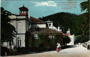1915 Trencsénteplic, Trencianske Teplice; I. számú tükör fürdő. Wertheim Zsigmond kiadása / Spiegel-Bad No. 1. / spa, bathhouse (szakadás / tear)