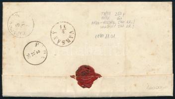 1870.11.01. Távolsági levél 5kr bérmentesítéssel, "PÁPA" és "PÁPATESZÉR" átmenő ...