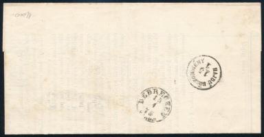 1875.01.14. Réznyomat 2kr sárga nyomtatványon, "DEBRECZEN / VÁROS" átmenő bélyegzéssel, &q...