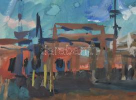 Jelzés nélkül: Áramfejlesztő telep. Akvarell, papír 28x39 cm