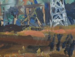 Jelzés nélkül: Áramfejlesztő telep. Akvarell, papír 28x39 cm