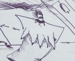 Balássy Éva (1951-2014): Szerelem (cím nélkül ), 1987. Filc, jelzett. 22x30 cm