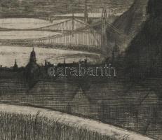 Jelzés nélkl. Budapesti látkép ca 1910. Rézkarc, papír, 22x33 cm Paszpartuval