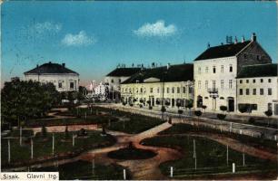 1915 Sziszek, Sisak; Glavni trg / square (EK)