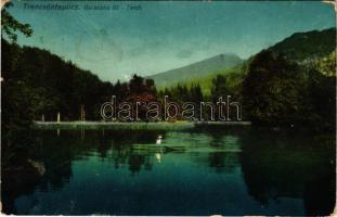 1912 Trencsénteplic, Trencianske Teplice; Baracska-tó / Teich / lake (kis szakadás / small tear)