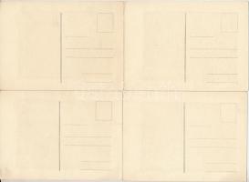 7 db RÉGI magyar történelmi témájú művészlap egy sorozatból: híres emberek / 7 pre-1945 Hungarian hi...