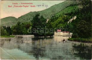 1910 Trencsénteplic, Trencianske Teplice; Uszoda / Schwimmschule / swimming pool, lake (EB)