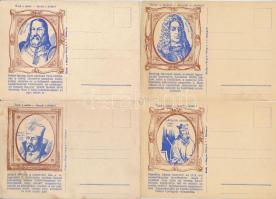 Őrizd a múltat - harcolj a jövőért! - 7 db RÉGI magyar történelmi témájú művészlap egy sorozatból: u...