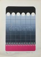 Prutkay Péter (1947-2022): Jegyzet 1973. Szerigráfia, papír. Jelzett. Számozott: 168/200 28x19 cm Lapszéli hajtásnyommal