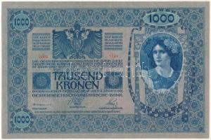 Ausztria 1919 (1902) 1000K "1768 02747" függőleges piros "DEUTSCHÖSTERREICH" fel...