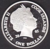 Cook-szigetek 2005. 1$ Ag "Ázsia történelme-Kambodzsa Khmerek" T:PP Tanusítvánnyal