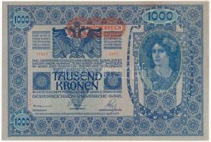 Ausztria 1920 (1902) 1000K "2877 112627" II. kiadás, piros "DEUTSCHÖSTERREICH" f...