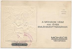 1526-1926 Mohácsi vész 400. évfordulójának dombornyomott emléklapja. Fogadalmi templom felépítéséhez...