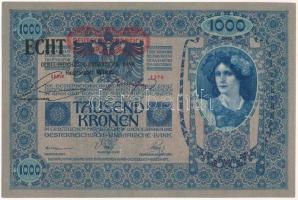1902. 1000K "1376 53494" piros "DEUTSCHÖSTERREICH" felülbélyegzéssel, fekete &qu...