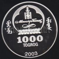 Mongólia 2003. 1000T Ag "Ázsia történelme-Buddha" T:PP tanúsítvánnyal!