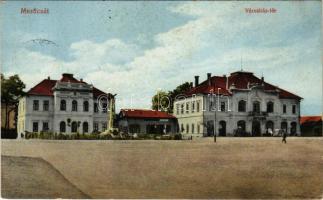 1931 Mezőcsát, Városház tér, a képeslap címzettje Ponghó Sándor, baktai református tanító (fa)