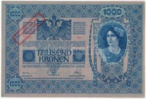 1902. 1000K "1495 85264" piros "Ausgegeben nach dem 4. Oktober 1920" felülbélyeg...