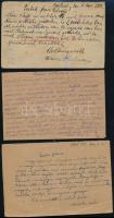 1918-1946 3 db hadifogoly levelezőlap, 2 orosz + 1 német nyelvű