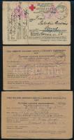 1918-1946 3 db hadifogoly levelezőlap, 2 orosz + 1 német nyelvű