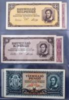Vegyes 1848-1946. 117db-os magyar bankjegytétel négygyűrűs berakóalbumban, főleg 1930. 100P, de közt...