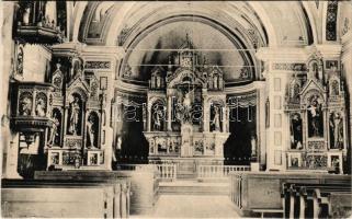 1915 Sziszek, Sisak; Katedrala Uzvisenja Svetog Kriza / Szent Kereszt Felmagasztalása Székesegyház, főoltár / Cathedral of the Exaltation of Holy Cross, high altar (gyűrődések / creases)