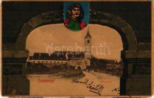 1903 Csáktornya, Cakovec; Zrínyi vár. Szecessziós keret Zrínyi Miklóssal. Fischel Fülöp (Strausz Sán...