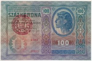 1912. 100K "2386 66803" piros "Magyarország" felülbélyegzéssel T:AU / Hungary 19...