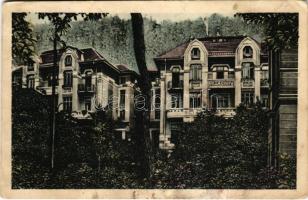 1924 Trencsénteplic, Trencianske Teplice; Miramare és Corfu villa. F. Ondreicka kiadása / Vill Miramare, Villa Corfu (fl)