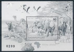 1997 Földrészek állatai I. - Afrika feketenyomat blokk fekete sorszámmal (20.000)