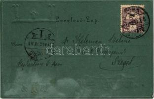 1901 Kassa, Kosice; Fő utca, Andrássy-udvar palota és kávéház, ragasztott fotó. László Béla kiadása ...