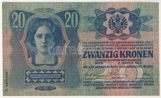 1913. 20K "1006 686002" második kiadás T:XF / Hungary 1913. 20 Korona "1006 686002&qu...