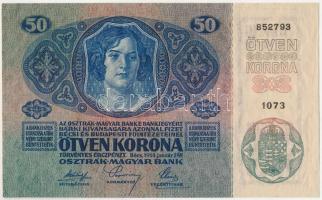 1914. 50K "1073 852793" T:UNC / Hungary 1914. 50 Korona "1073 852793" C:UNC
Ada...