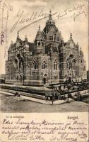1915 Szeged, Új zsinagóga. Bartos Lipót kiadása (gyűrődések / creases)