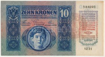 1915. 10K "1231 184296" piros "Magyarország" felülbélyegzéssel T:UNC / Hungary 1...