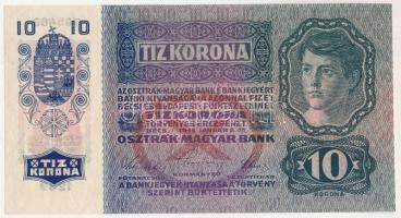1915. 10K "1239 795469" piros "Deutschösterreich" felülbélyegzéssel T:UNC / Hung...