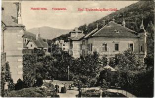 Trencsénteplic, Trencianske Teplice; nyaralótelep. Wertheim Zsigmond kiadása / Villenviertel / villas