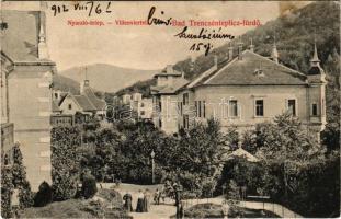 1912 Trencsénteplic, Trencianske Teplice; nyaralótelep. Wertheim Zsigmond kiadása / Villenviertel / villas (EB)