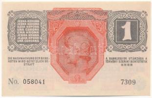 1916. 1K "7309 058041" "7000" fölötti sorozatszámmal T:AU
Hungary 1916. 1 Koron...