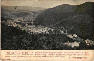 1901 Trencsénteplic, Trencianske Teplice; fürdő reklámja. Skarnitzl kiadása / spa advertisement (fa)