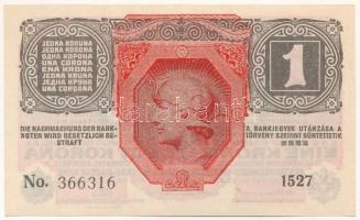 1916. 1K "1527 366316" zöld "DEUTSCHÖSTERREICH" felülbélyegzéssel T:UNC,AU
Hung...