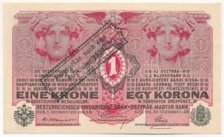 1916. 1K "1406 965078" zöld "Ausgegeben nach dem 4. Oktober 1920" felülbélyegzés...